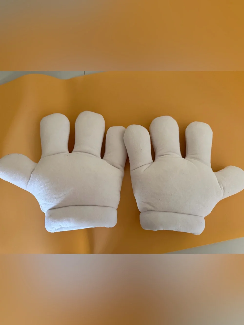 Disney White Plush Mickey Glove Hand Mitts with Black Accents